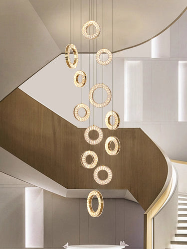 Gold crystal chandelier